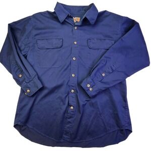 Duluth Trading Co. Large Mens Long Sleeve Button Down Shirt Workwear Blue‎